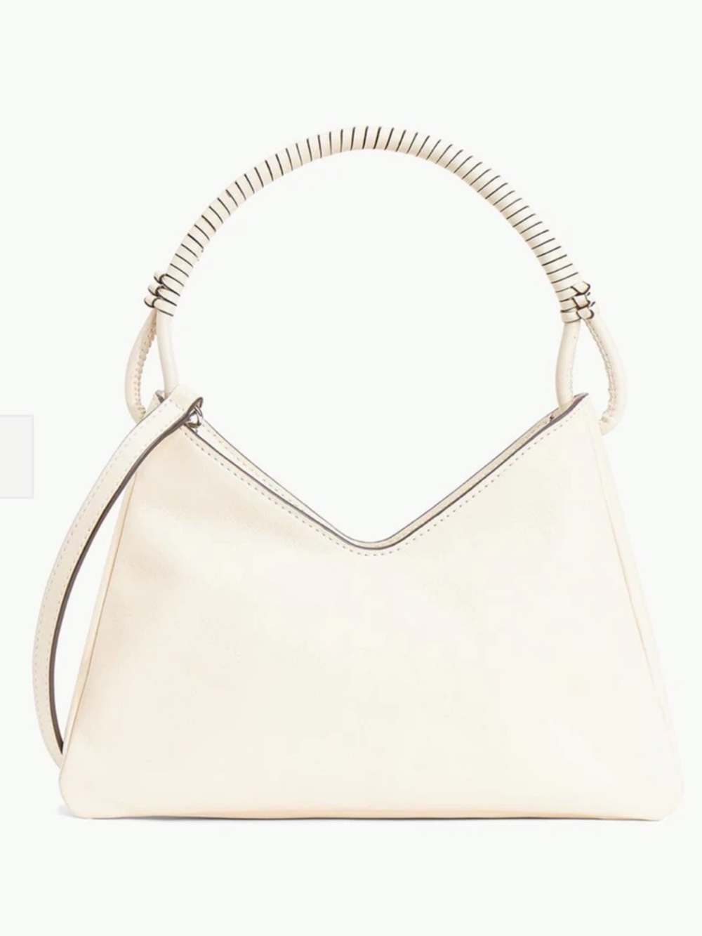 LIKE NEW STAUD Valerie Shoulder Bag, Cream Leather
